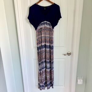 Design History Navy Boho Print Maxi Dress Size M